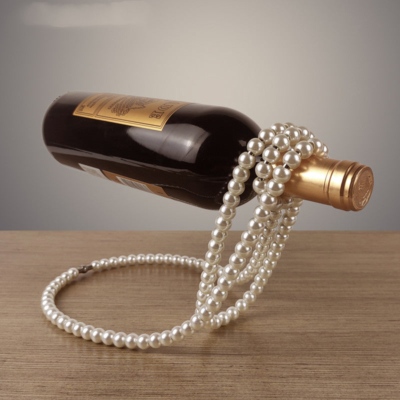 Floating Pearl Necklace Wine Holder