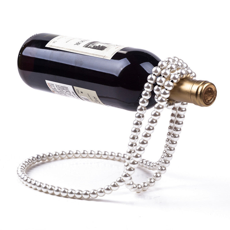 Floating Pearl Necklace Wine Holder