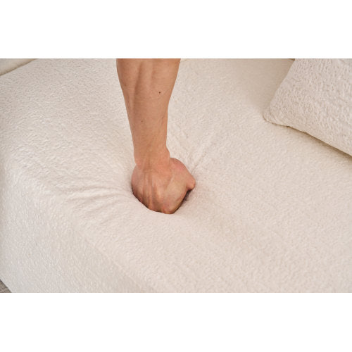 L COMPRESSION SOFA Combining Chaise Longue With 3-seater, Chenille Fabric