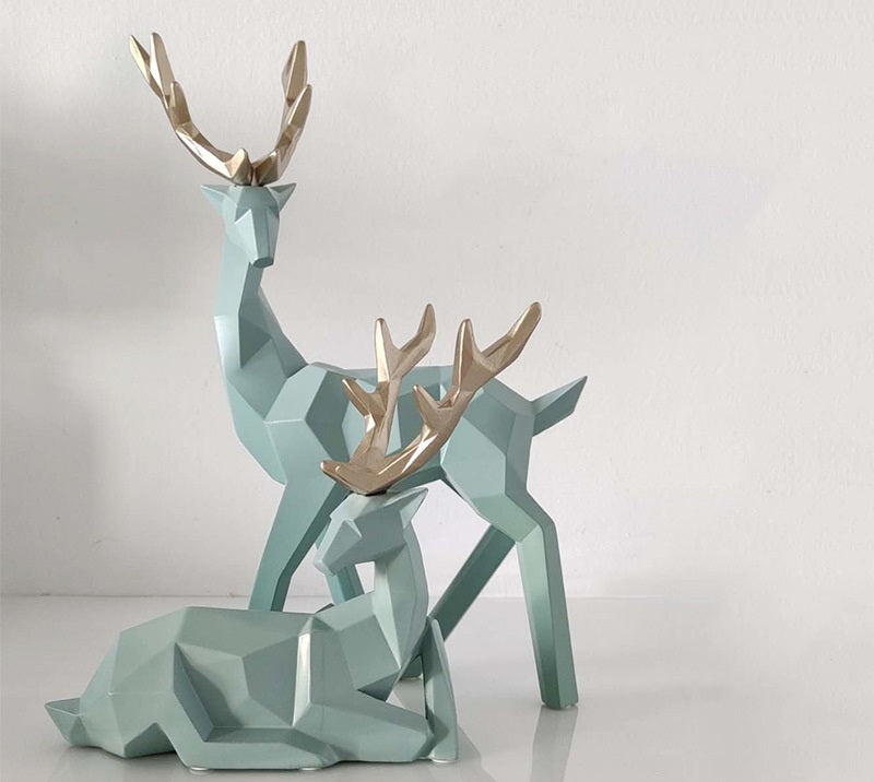 Deers Sculpture Resin Deer Statue Decoration Home Decor Statues Deer Figurines Modern Decoration Deers Table Ornament