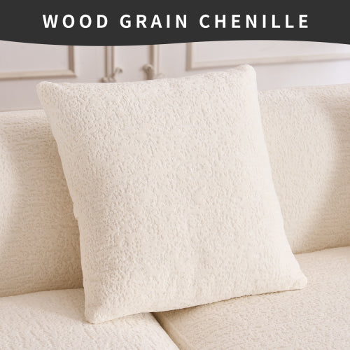 L COMPRESSION SOFA Combining Chaise Longue With 3-seater, Chenille Fabric