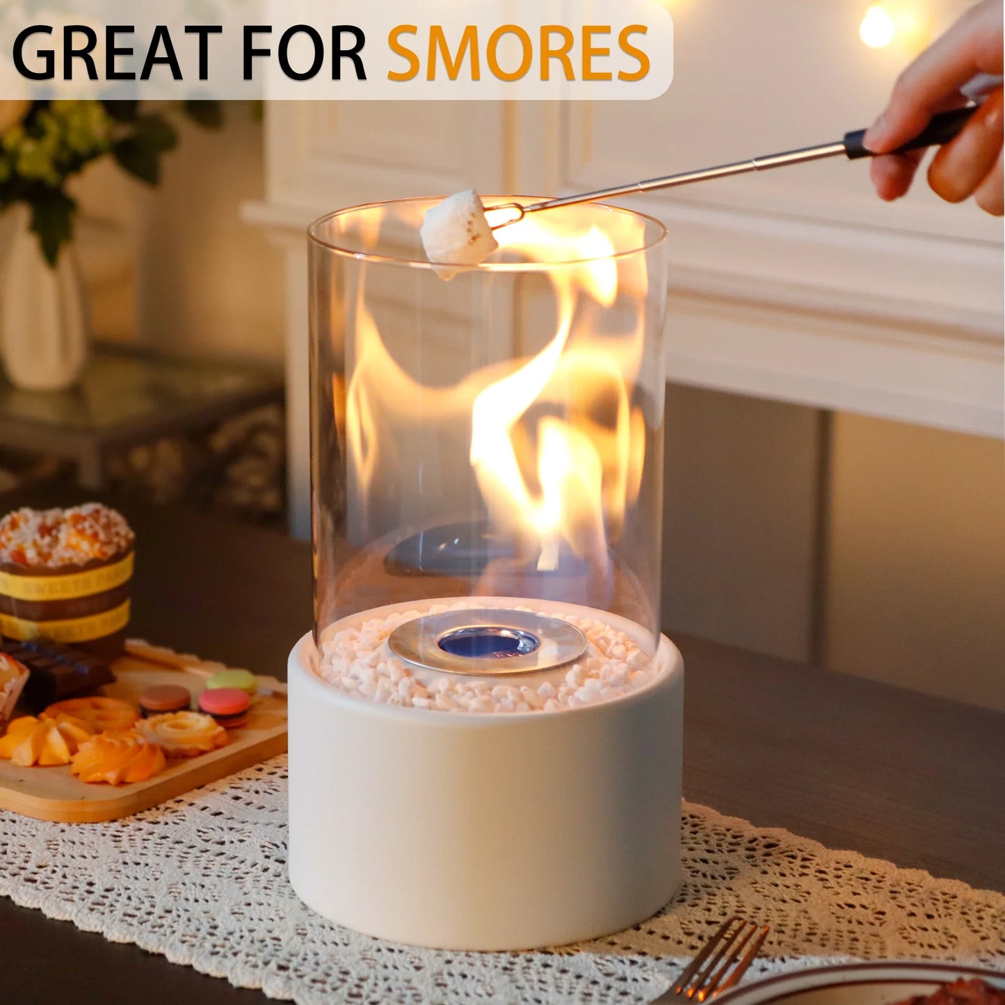 10.5" H Tabletop Fire Bowl Pot Fireplace