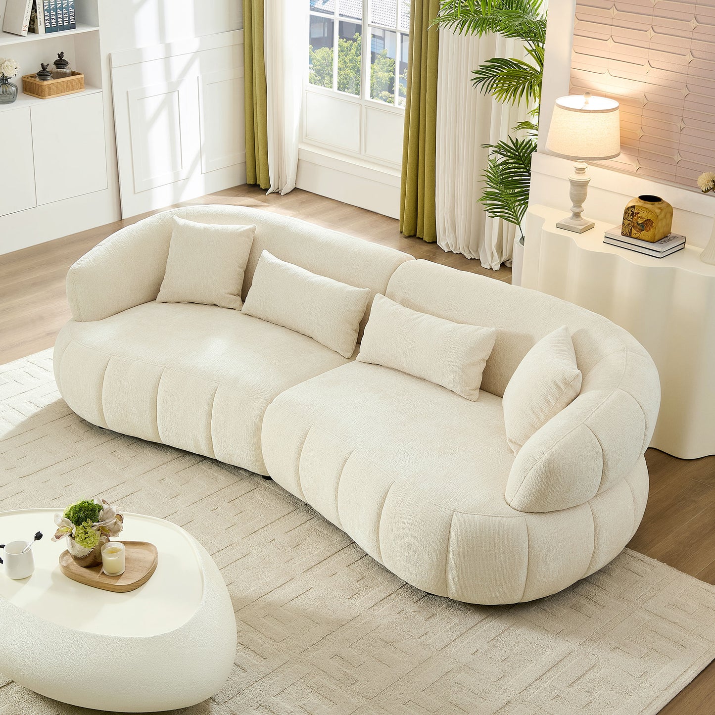 Modern Sectional Curved Sofa 4-Seat Comfy